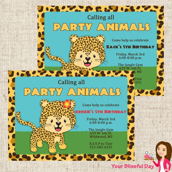 PRINTABLE Leopard Party Invitations (Boy or Girl) Il_570xn