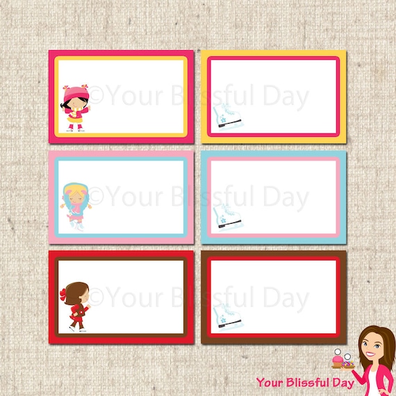 PRINTABLE Girl Ice Skating Label Tents Il_570xn
