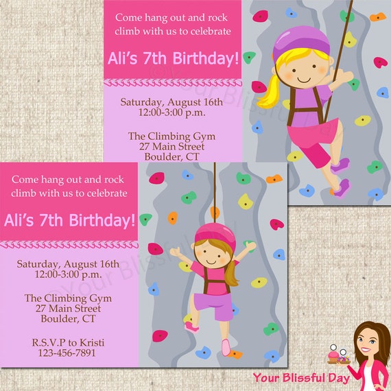Rock Climbing Birthday Party Invitations Printable 9