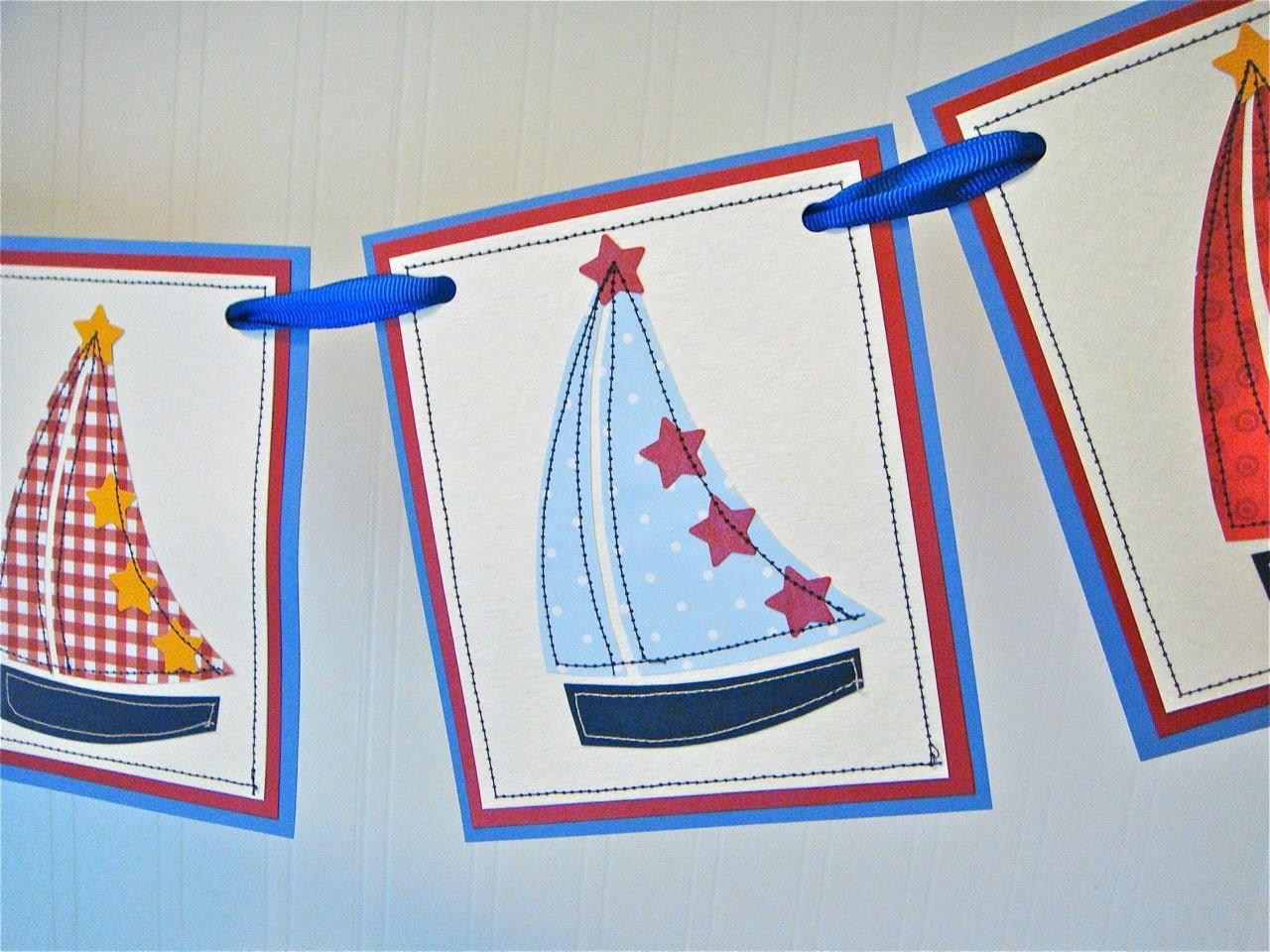 Sailboat Baby Shower Banner Birthday Banner by RedBirdBanners