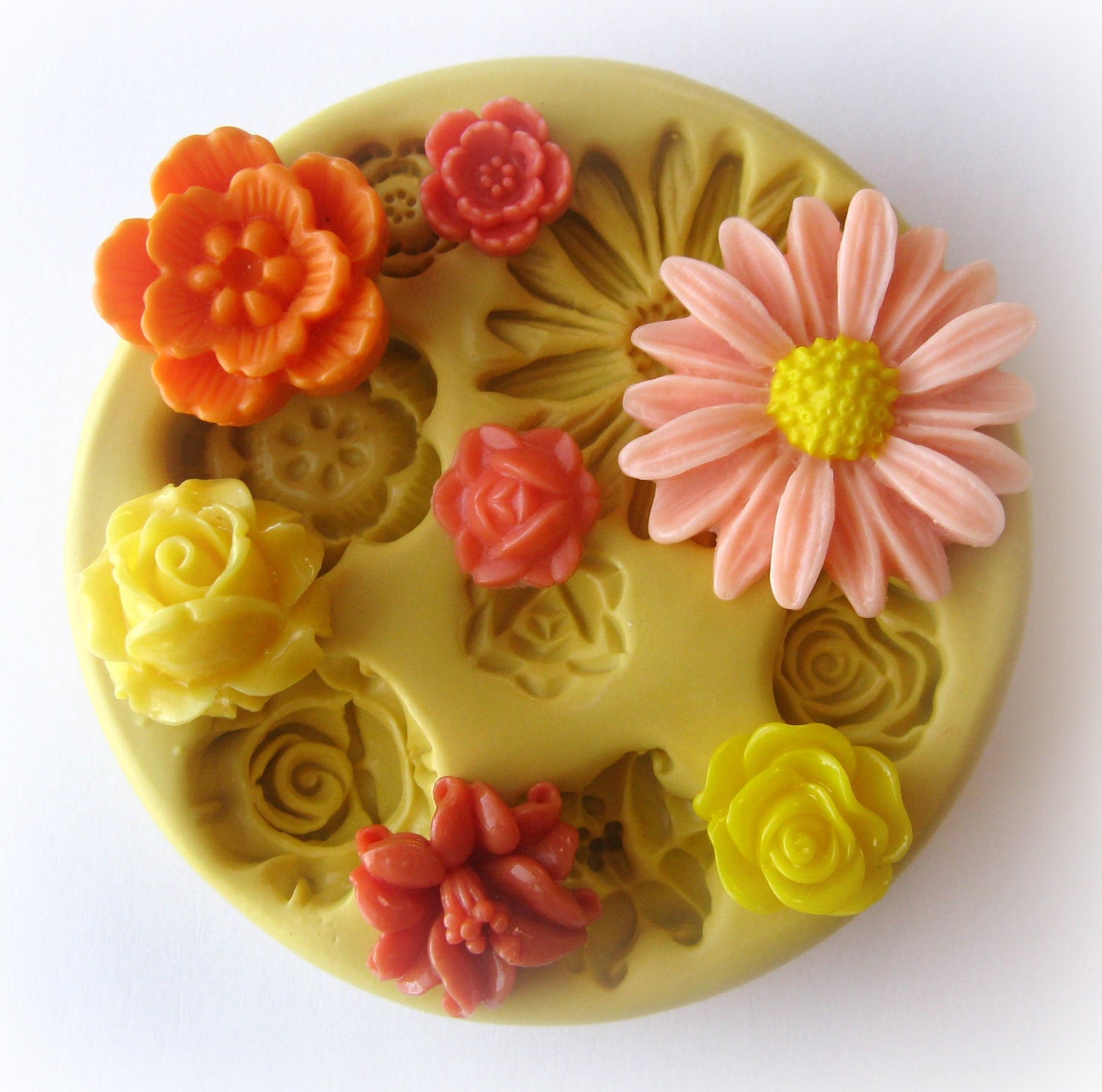Molds Silicone Mold Cabochon Flower Mold Resin Polymer Clay