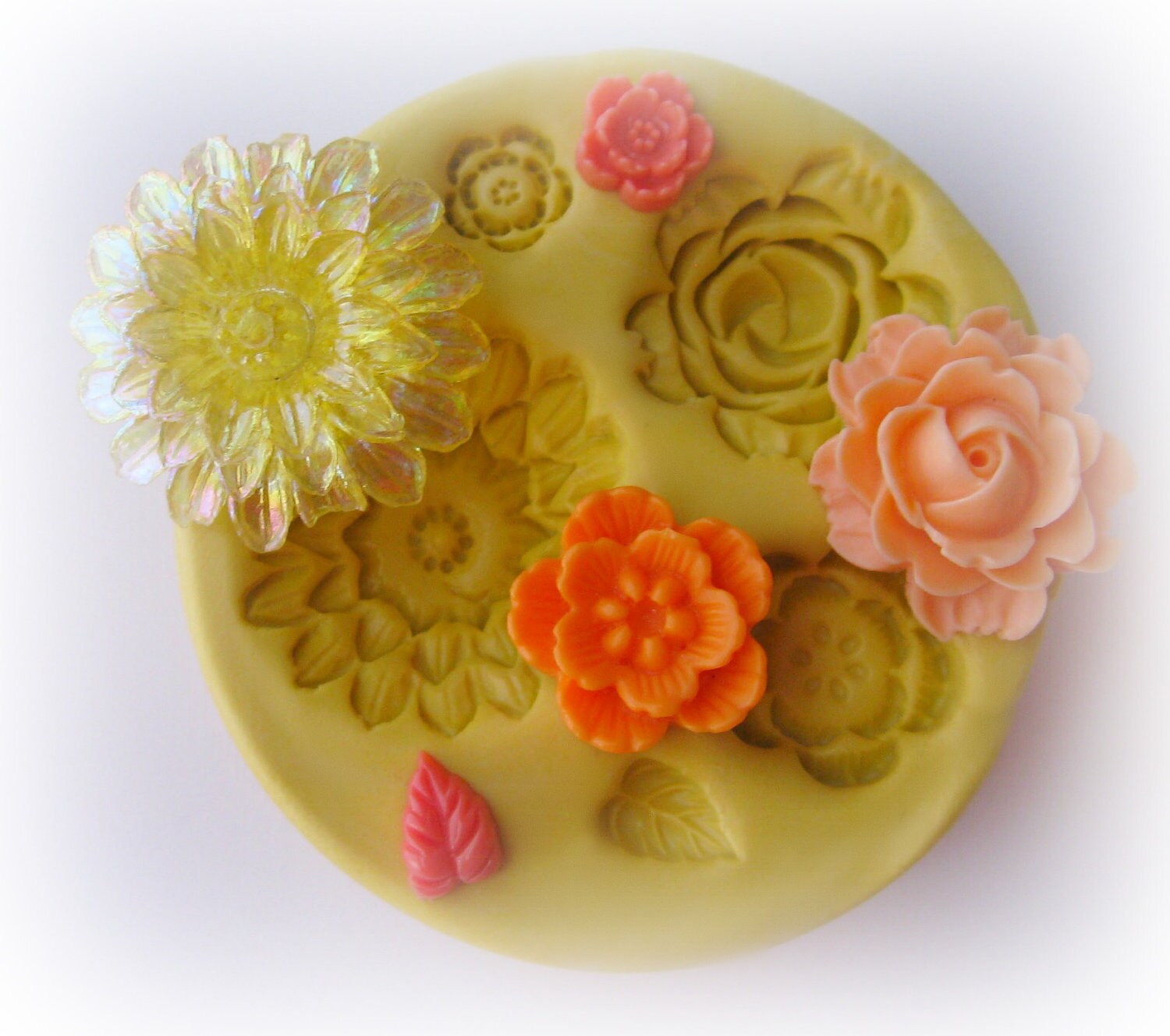 Cabochon Flower Mold Resin Polymer Clay Moulds