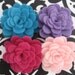 4 Fancy Large Felt Open Bloom Flower Roses 2 1/2 inches Headbands Clips Decor Hot Pink Teal Purple Light Pink