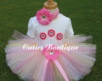 1st 2nd 3rd...Pink Lemonade Birthday Outfit Set With 3D Lollipops -- All Sizes 6 9 12 18 24 Months 2T 3T 4T 5T----Birthday, Photo