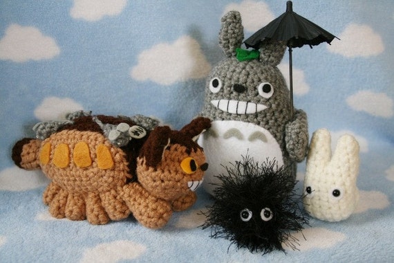 totoro gift crochet newborn set Gray and Bus, Crochet White My (Cat Set Totoro Totoro, Totoro Neighbor