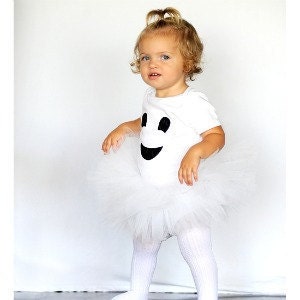 Friendly Ghost Girl Tutu And Shirt/Baby Bodysuit Set