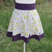 Twirly Half Apron for Women - Purple and Green Flowers - Ready To Ship