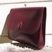 RESERVED ELLKIM Vintage Cartier Paris Burgundy Wine Red Leather Envelope Clutch Handbag Purse RESERVED