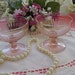 2 Pink DEPRESSION GLASS Sherbert Glasses Mayfair Pattern