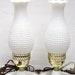 Fenton Milk Glass Hurricane Lamps White Hobnail