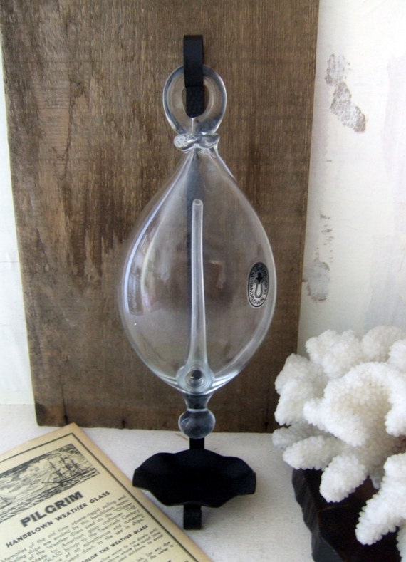 vintage Pilgrim handblown weather glass barometer
