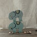 vintage Swedish handmade wood elephants