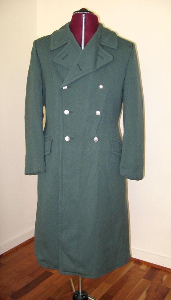 East German Army Surplus Wool Overcoat by mhennessey on Etsy
