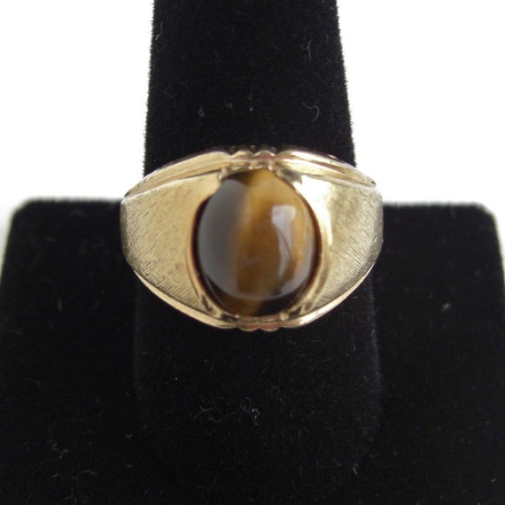 Vintage UNCAS 18KT HGE Tigers Eye Mens Ring by lucra on Etsy