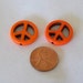 Small Orange Stone Peace Sign Beads