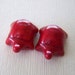Tiny Bright Red Stone Turtle Beads