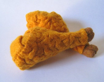 Felt food Fried chicken leg set eco friendly childrens play food for toy kicthen