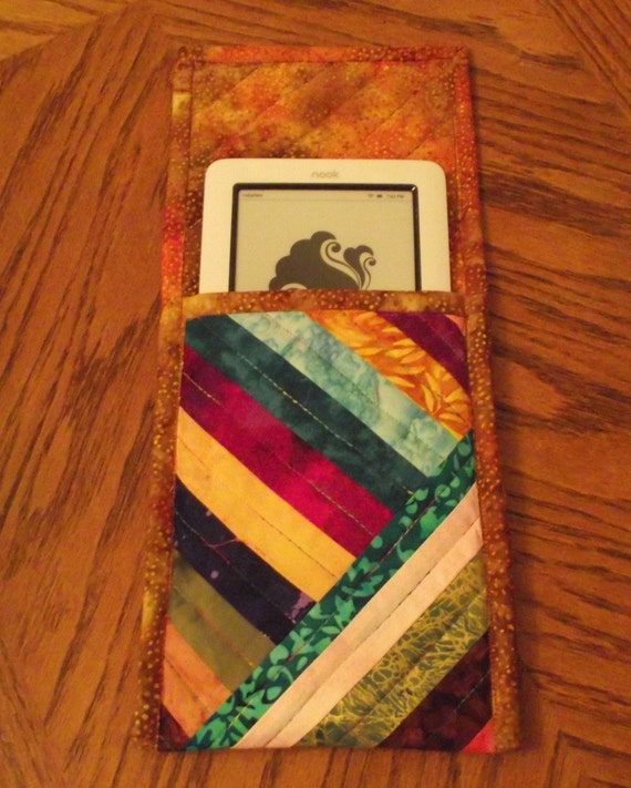 Quilted Batik Nook or Kindle Cover from Sweet Tooth Quilts