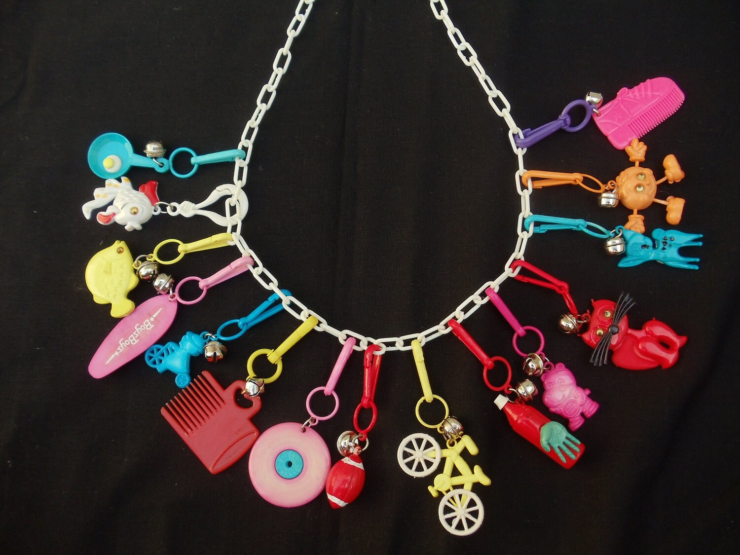 Items similar to Vintage 80's Charm Necklace on Etsy