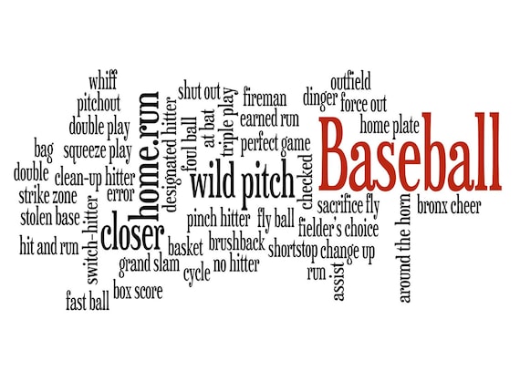 Items Similar To Baseball Terms Words 11x14 Print Poster Print On Etsy