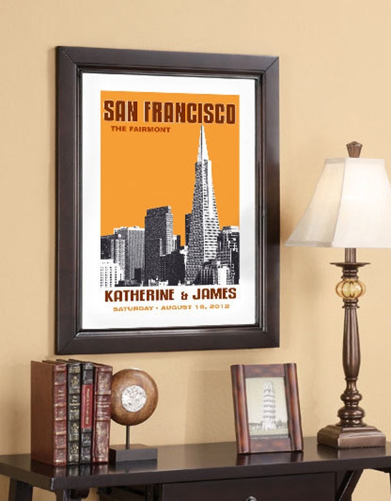 Wedding Gift 20x30 Poster San Francisco Skyline Choose