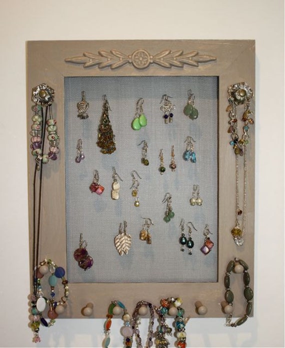 Screen Jewelry Frame Holder for Earrings Jewelry Clear Knobs.