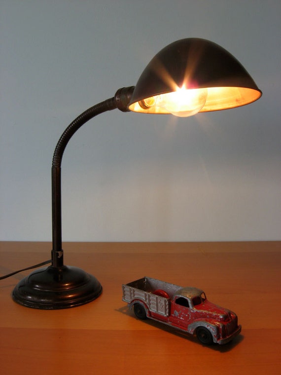 Vintage Gooseneck Desk Lamp by vintageseventyfive on Etsy