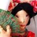 Art Doll OOAK, Articulated Jointed Soft Sculpture - Chinese Bride Red Butterfly