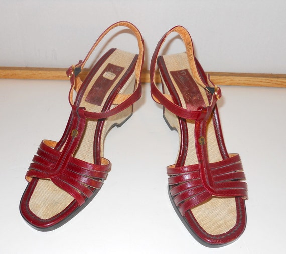 vintage etienne aigner wedge sandals by vintageandretroshoes