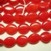 24 Pcs Opal Red Flat Czech Glass Oval Beads 10mm x 8mm