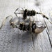 Antique Brass Dangle Earrings Clear Czech Glass: Corinthian