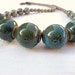 Single Strand Necklace: Peacock Ceramic Beads with Czech Glass