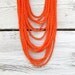 Seed Bead Necklace/ Multi Layered Czech Glass Seed Beads with Antique Brass Findings: Tangerine Tangle