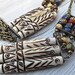 Bohemian Long Strand Necklace/ Antique Brass with Czech Glass Bone Beads: Tribal Boheme