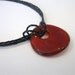 Beautiful Round Red Glass Pendant Necklace 19 - 22 inches