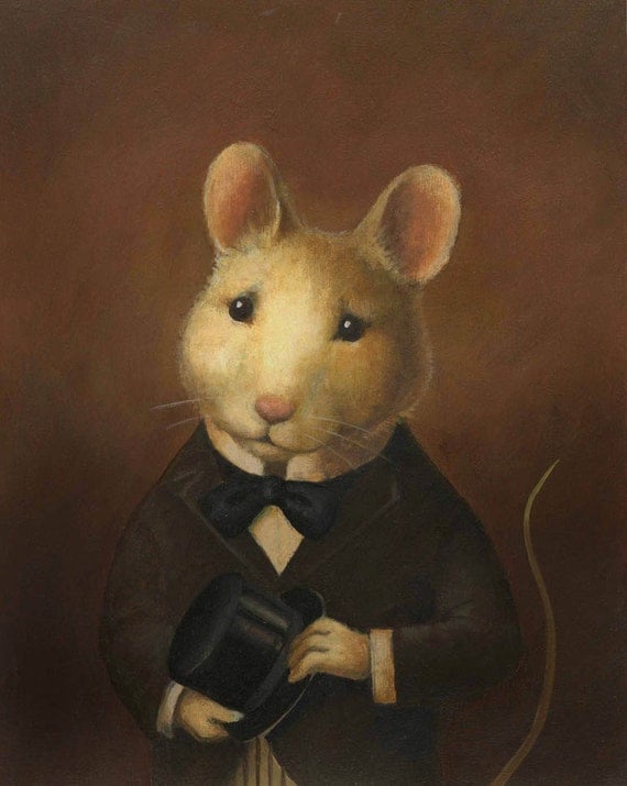 Mouse Portrait Print Mouse Print Mouse Art Victorian Mouse