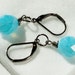 FIVE DOLLAR SALE! Blue Earrings. Gunmetal Earrings. Glass Pendants. Blue Raindrops. Drops of Jupiter. Semi-translucent Czech Glass beads.