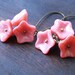 Pink Flowers Earrings. Vintage Inspired Antiqued Brass and Glass beads. Creamy Dusty Rose.