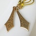 Art Deco Gold Earrings. Vintage Focal Drops. Limited Edition. Gold plated Earrings.
