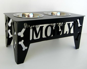 Custom Raised Dog Bowl Stand - Medium