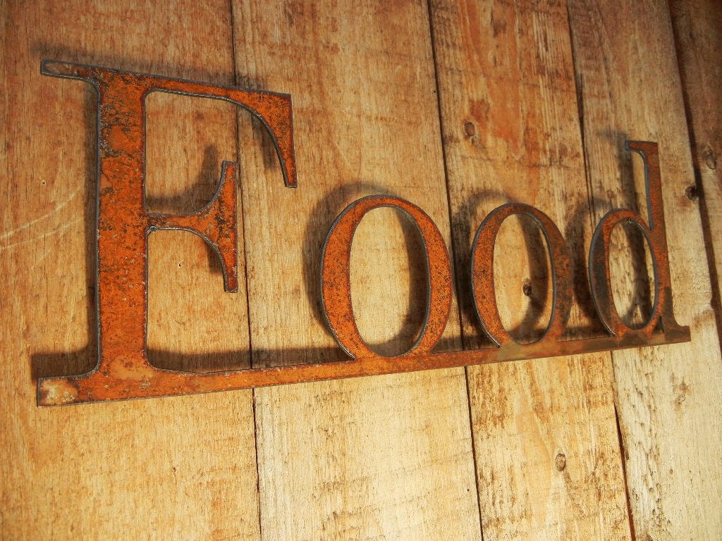 Food Metal Word Art for Indoors or Outoors by Steelhouettes