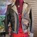 Mens Studded and Spiked Vintage Leather Motorcycle Jacket - Medium -