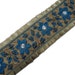 Blue Thread Embroidered Sewing Trim Indian Sari Border Craft Ribbon Traditional Lace - BT271C