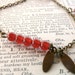 Cherry red delicate bracelet ( botanical, carnelian, beads, red crimson, natural history, fall fashion, woodland ) 05