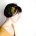 Yellow gold and blue dot feather head band ( burlesque headband, jam, vintage, woman, accessory, childhood) 06