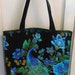 Medium Tote Peacock Blue and Black