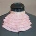 SUMMER CLEARANCE - Pink Ruffle Jabot Choker with Asymetrical Strands of Layered Beads.