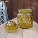 1960's LE Smith Amber Canister in Moon and Stars Pattern