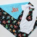 PERSONALIZED Baby Boy Robots Stroller Blanket - Matching Tie Bodysuit - Turquoise Dot Minky