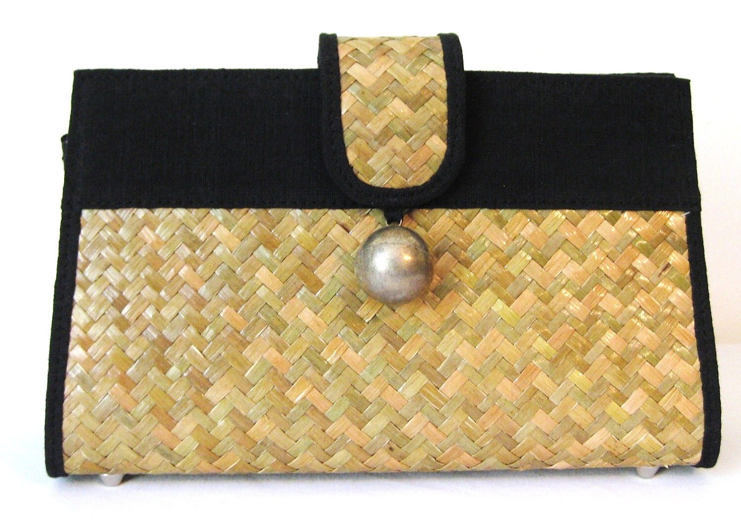Woven Straw Clutch bag in natural.